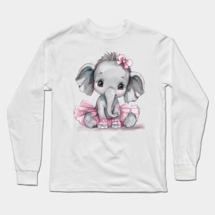 Tutu Cute Baby Elephant Long Sleeve T-Shirt